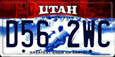 UT license plate D562WC