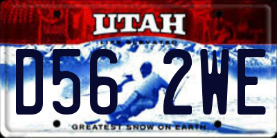 UT license plate D562WE