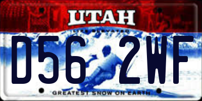 UT license plate D562WF