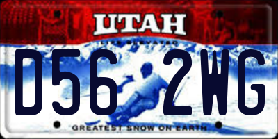 UT license plate D562WG