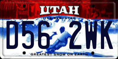 UT license plate D562WK