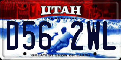 UT license plate D562WL