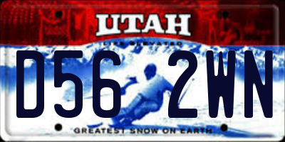 UT license plate D562WN