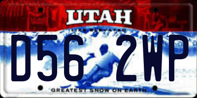 UT license plate D562WP