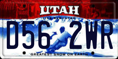 UT license plate D562WR