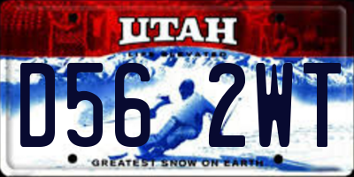UT license plate D562WT