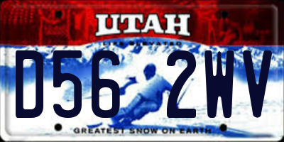 UT license plate D562WV
