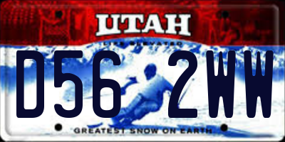 UT license plate D562WW