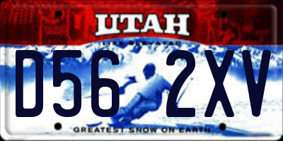UT license plate D562XV