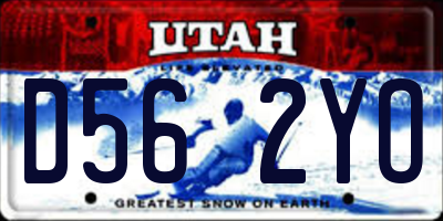 UT license plate D562YO