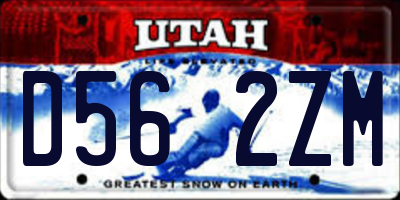 UT license plate D562ZM