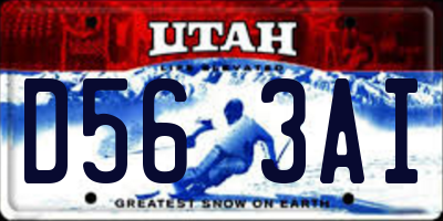 UT license plate D563AI