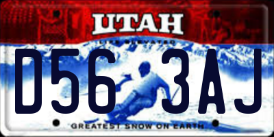 UT license plate D563AJ