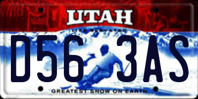 UT license plate D563AS