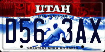 UT license plate D563AX