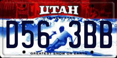 UT license plate D563BB