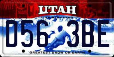 UT license plate D563BE