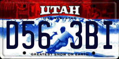 UT license plate D563BI