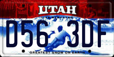 UT license plate D563DF
