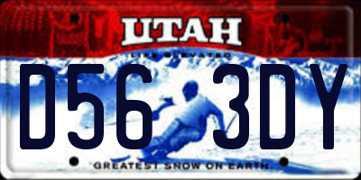 UT license plate D563DY