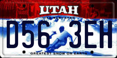 UT license plate D563EH