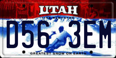 UT license plate D563EM