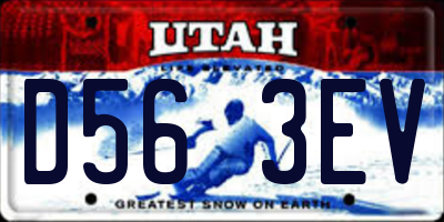 UT license plate D563EV