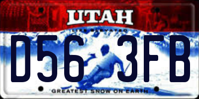 UT license plate D563FB