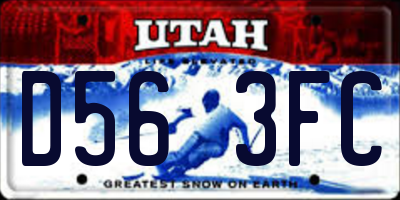 UT license plate D563FC
