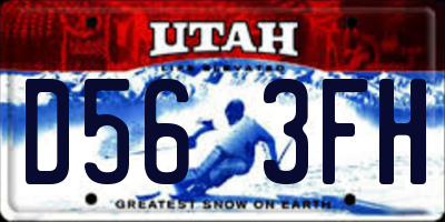 UT license plate D563FH