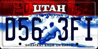 UT license plate D563FI