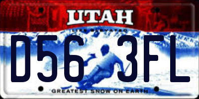 UT license plate D563FL