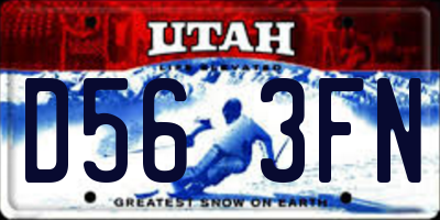 UT license plate D563FN