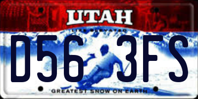 UT license plate D563FS