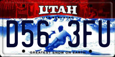 UT license plate D563FU