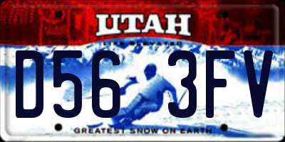 UT license plate D563FV