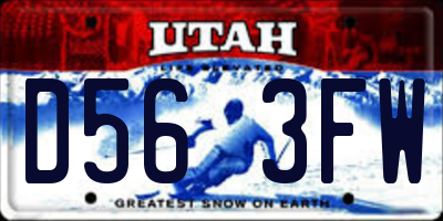 UT license plate D563FW