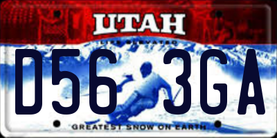 UT license plate D563GA