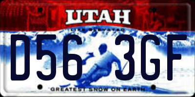 UT license plate D563GF