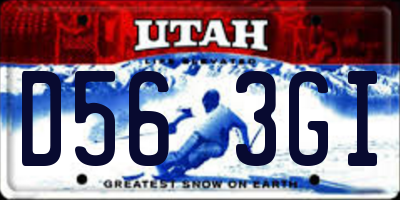 UT license plate D563GI