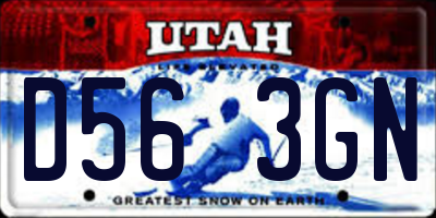 UT license plate D563GN
