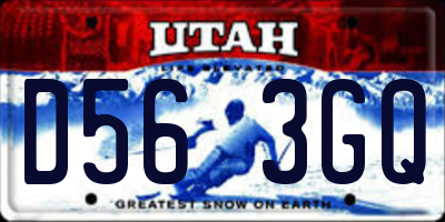 UT license plate D563GQ