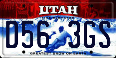 UT license plate D563GS