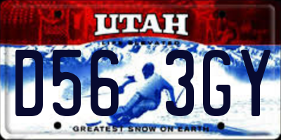 UT license plate D563GY
