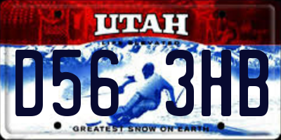 UT license plate D563HB