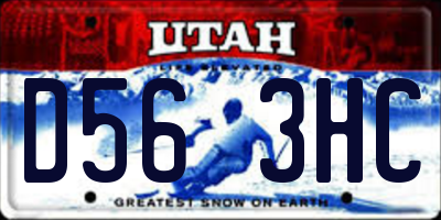 UT license plate D563HC