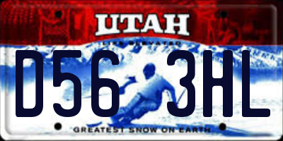 UT license plate D563HL