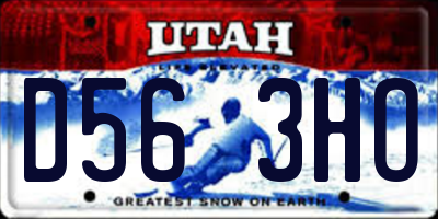 UT license plate D563HO