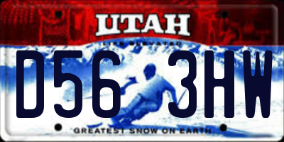 UT license plate D563HW