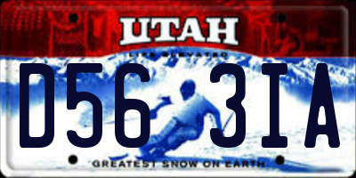 UT license plate D563IA